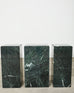 Trio of Italian Verdi Alpi Marble Pedestal Stands 41"h