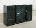 Trio of Italian Verdi Alpi Marble Pedestal Stands 41"h