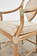 Pair of McGuire Rattan Leona Loop Back Dining Armchairs