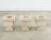 Set of Three Neoclassical Style Carved Stone Urn Planters