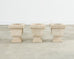 Set of Three Neoclassical Style Carved Stone Urn Planters