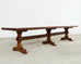 Monumental Country French Oak Farmhouse Triple Pedestal Dining Table