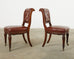 Set of Six English Regency Style Mahogany Leather Dining Chairs