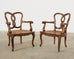 Set of Four Italian Rococo Style Venetian Walnut Armchairs