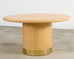 Harrison Van Horn Grasscloth Raffia Pedestal Dining Center Table