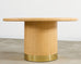 Harrison Van Horn Grasscloth Raffia Pedestal Dining Center Table
