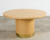 Harrison Van Horn Grasscloth Raffia Pedestal Dining Center Table