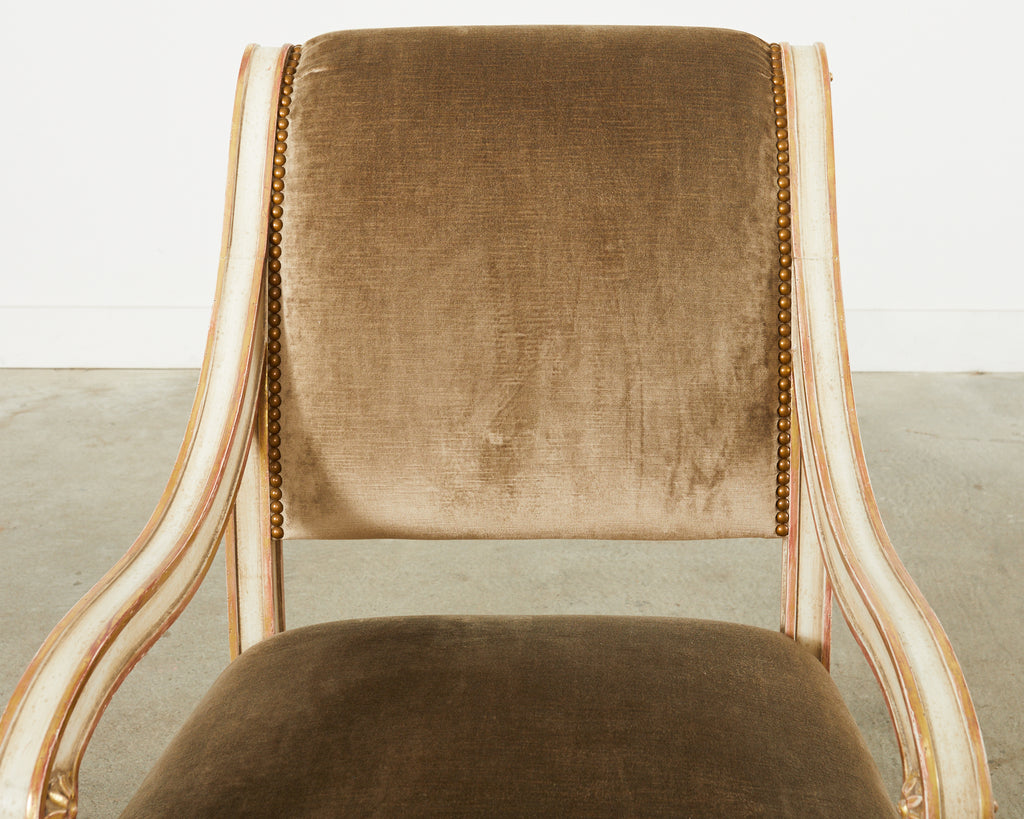 Louis Xvi Sq Back Arm Chair