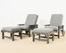 Set of Nine Weatherend Lacquered Teak Garden Furniture Suite