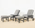 Set of Nine Weatherend Lacquered Teak Garden Furniture Suite