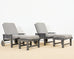 Set of Nine Weatherend Lacquered Teak Garden Furniture Suite