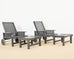 Set of Nine Weatherend Lacquered Teak Garden Furniture Suite