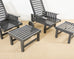 Set of Nine Weatherend Lacquered Teak Garden Furniture Suite