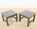 Set of Nine Weatherend Lacquered Teak Garden Furniture Suite