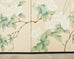Japanese Style Four Panel Screen Songbirds in Flowering White Lily