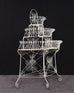 English Victorian Three-Tier Demilune Wire Garden Plant Stand