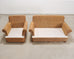 Organic Modern Woven Rattan Wicker Lounge Chair and Settee