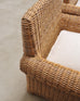 Organic Modern Woven Rattan Wicker Lounge Chair and Settee