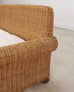 Organic Modern Woven Rattan Wicker Lounge Chair and Settee