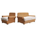 Organic Modern Woven Rattan Wicker Lounge Chair and Settee