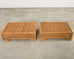 Pair of Hollywood Regency Wicker Lounge Chairs + Ottomans
