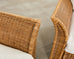 Pair of Hollywood Regency Wicker Lounge Chairs + Ottomans