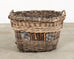Large Rustic French Provincial Wine Harvest Basket