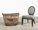 Large Rustic French Provincial Wine Harvest Basket