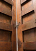 Pair of Rustic 19th C. French Walnut Bifold Wood Doors 9 Ft