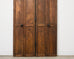 Pair of Rustic 19th C. French Walnut Bifold Wood Doors 9 Ft