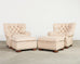 Pair of Ralph Lauren Style Leather Writer's Chairs + Ottomans