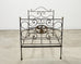 19th C. French Napoleon III Empire Wrought Iron Bronze Daybed