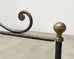 19th C. French Napoleon III Empire Wrought Iron Bronze Daybed