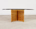 Italian Organic Modern Rattan Wicker Glass Top Cocktail Table