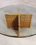 Italian Organic Modern Rattan Wicker Glass Top Cocktail Table