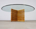 Italian Organic Modern Rattan Wicker Glass Top Cocktail Table