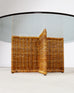 Italian Organic Modern Rattan Wicker Glass Top Cocktail Table