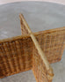 Italian Organic Modern Rattan Wicker Glass Top Cocktail Table