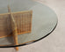 Italian Organic Modern Rattan Wicker Glass Top Cocktail Table