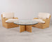 Italian Organic Modern Rattan Wicker Glass Top Cocktail Table