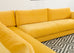 Bespoke Yellow Mohair Velvet Upholstered Sectional Sofa