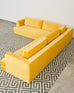 Bespoke Yellow Mohair Velvet Upholstered Sectional Sofa