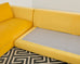 Bespoke Yellow Mohair Velvet Upholstered Sectional Sofa