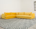 Bespoke Yellow Mohair Velvet Upholstered Sectional Sofa