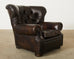 Ralph Lauren Tufted Cigar Leather Wingback Writer's Chair