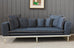Midcentury Roche Bobois Style Denim Platform Sofa