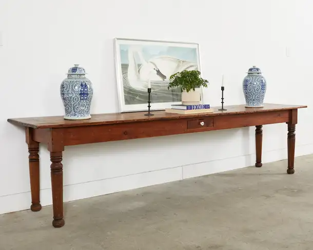 19th Century Pennsylvania Dutch Farmhouse Harvest Console Table 19th Century Pennsylvania Dutch Farmhouse Harvest Console Table