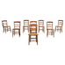 Set of Eight 19th Century French Provincial Fruitwood Bistro Chairs