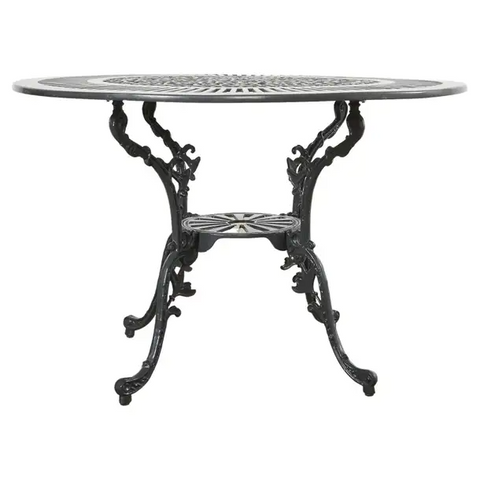 Neoclassical Style Round Aluminum Patio Garden Dining Table