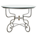 French Bistro Style Round Iron Glass Garden Dining Table
